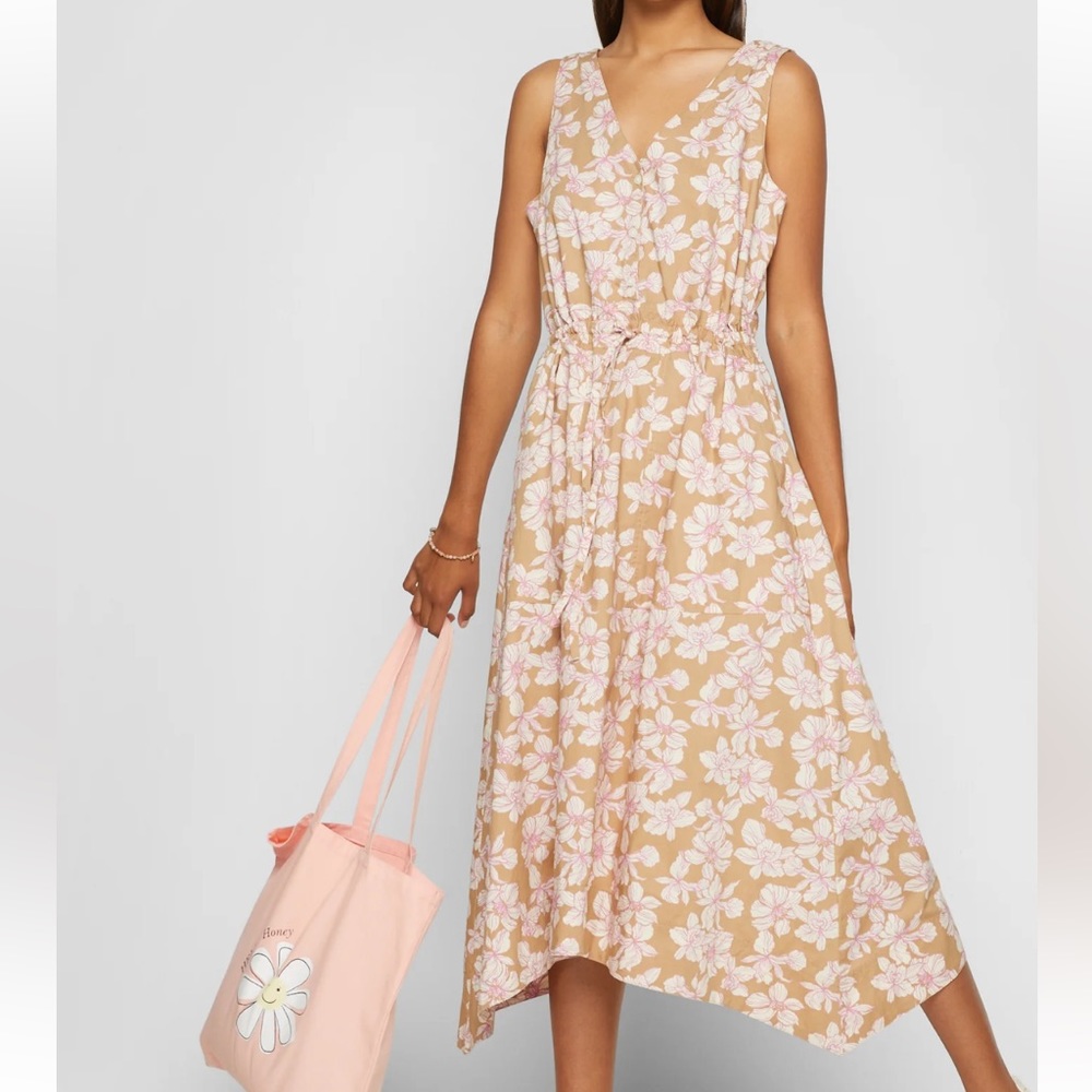 GAP Women - MIDI HANKERCHIEF HEM DRESS / size S / Floral multicolor / NWOT